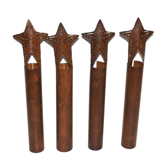 6 Pieces American Decor Set Candle Covers Stars Vintage Look Home And Ho… - Picture 2 of 10
